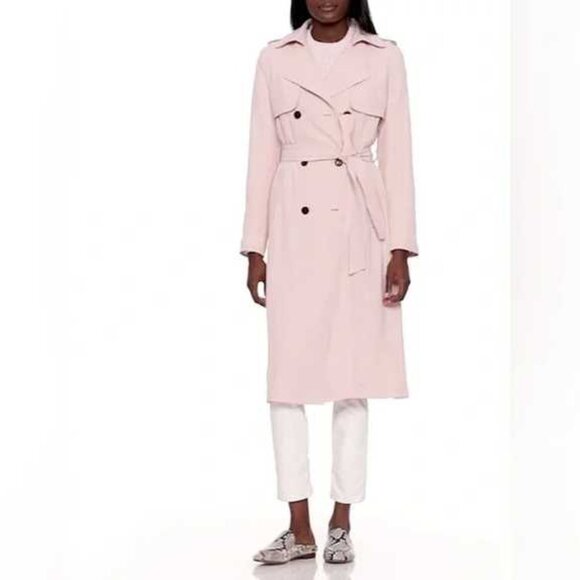New S Banana Republic Maxi lightweight Trench Coat in pink blush